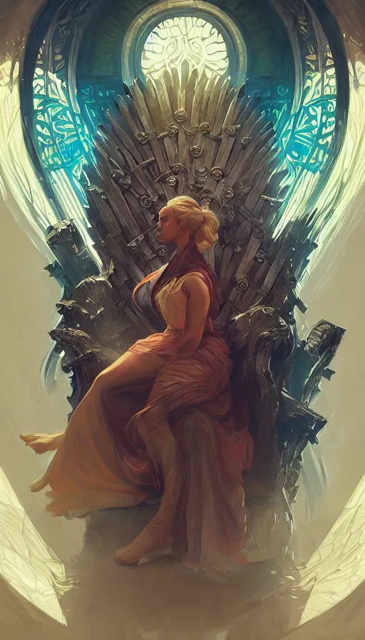 Image similar to fame of thrones, neon, fibonacci, sweat drops, insane, intricate, highly detailed, digital painting, artstation, concept art, smooth, sharp focus, illustration, Unreal Engine 5, 8K, art by artgerm and greg rutkowski and alphonse mucha