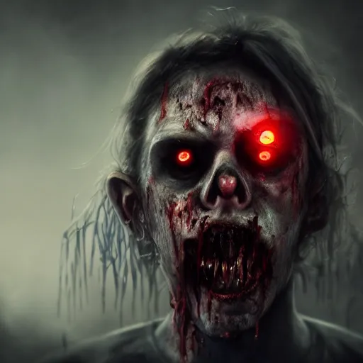 Prompt: angry zombie without eyes portrait, empty black eye - sockets, horror core, apocalyptic, feeling of grimdark, sharp focus, fiction, hyper detailed, digital art, trending in artstation, cinematic lighting, studio quality, smooth render, unreal engine 5 rendered, octane rendered, art style and nixeu and wlop and krenz cushart