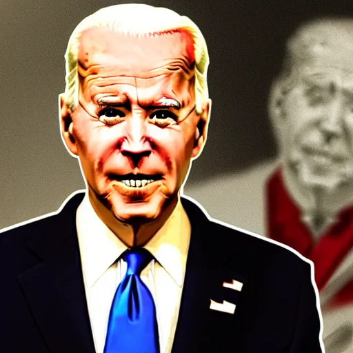 Prompt: evil joe biden, handdrawn high quality high detail