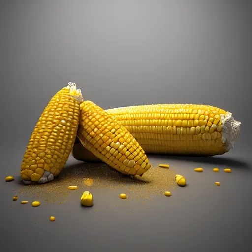 Image similar to hyperrealistic dslr film still of corn on the cob with 2 realistic human ears, stunning 8 k octane comprehensive 3 d render, inspired by istvan sandorfi & greg rutkowski & unreal engine, perfect symmetry, dim volumetric cinematic lighting, extremely hyper - detailed, incredibly real lifelike attributes & flesh texture, intricate, masterpiece, artstation, stunning