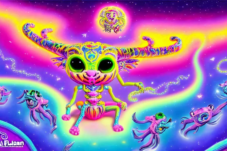 Prompt: lisa frank illustration of rebulon the cute ancient demon, by lisa frank, masterpiece concept art, 8 k, intricate detail, cinematic lighting, epic pose, bright colors