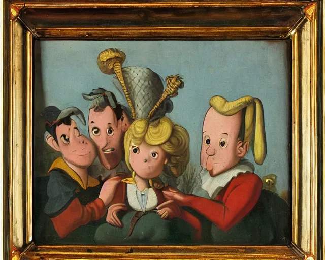 Prompt: a 1 6 0 0 s painting of hey arnold