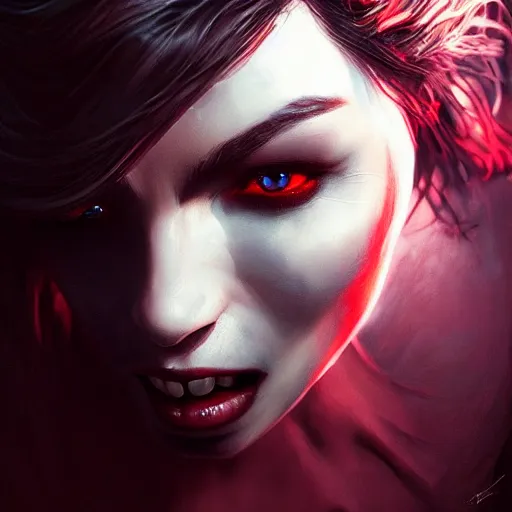 Image similar to the vampire, perfect eyes, full body shot, portrait, vivid colors, elegant, concept art, sharp focus, digital art, Hyper-realistic, 4K, Unreal Engine, Highly Detailed, HD, Dramatic Lighting by Brom, trending on Artstation