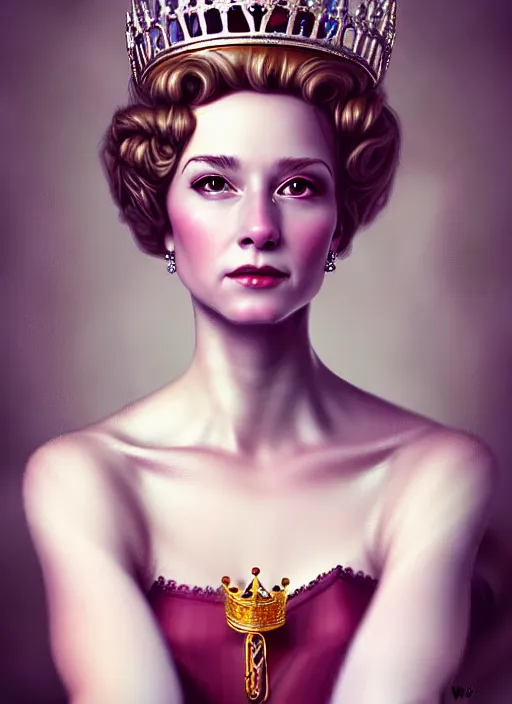 Image similar to dainty wilder as queen, incredibly detailed face, true anatomy, art by wlop