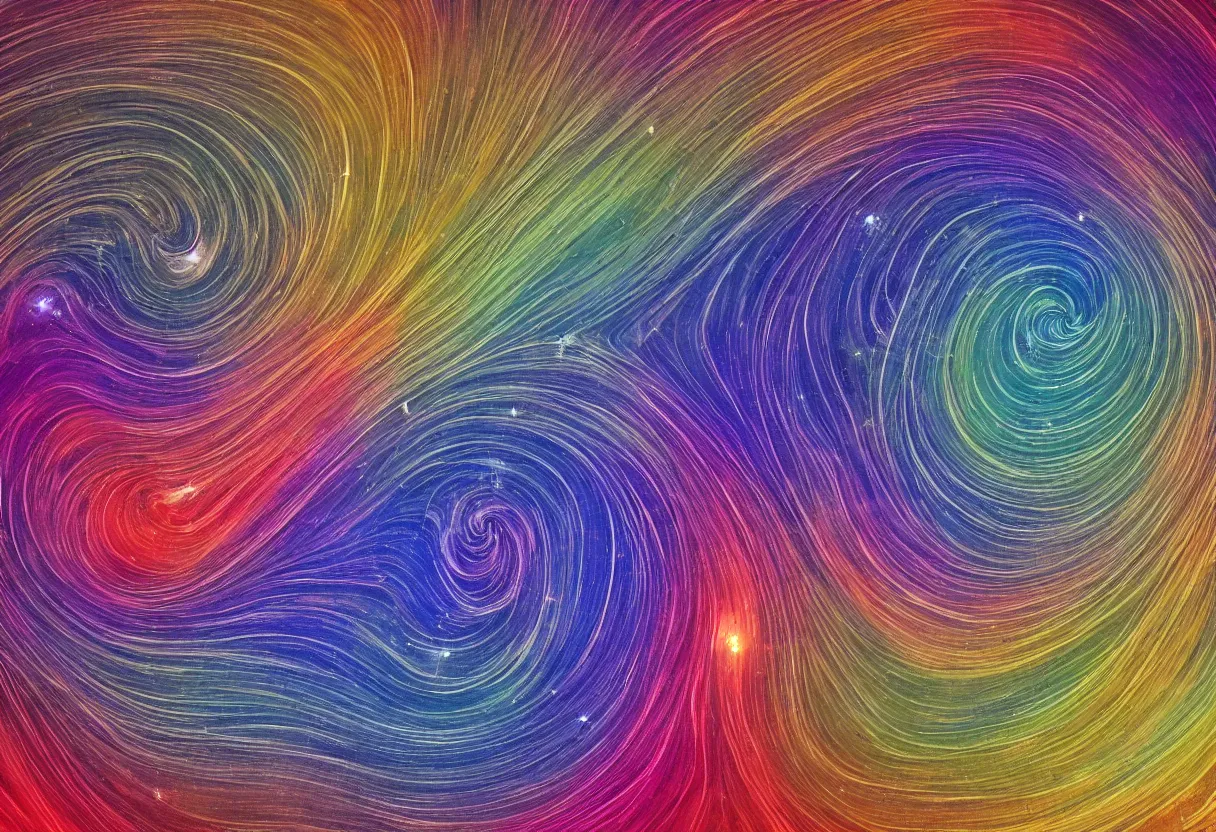 Image similar to the flowing complex abstract swirls of space and time