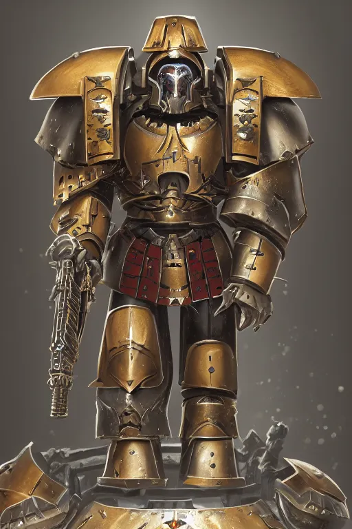 Image similar to armor portrait heros warhammer 4 0 k horus heresy fanart - the primarchs emperor by johannes helgeson animated with vfx concept artist & illustrator global illumination ray tracing hdr fanart arstation zbrush central hardmesh 8 k octane renderer comics stylized