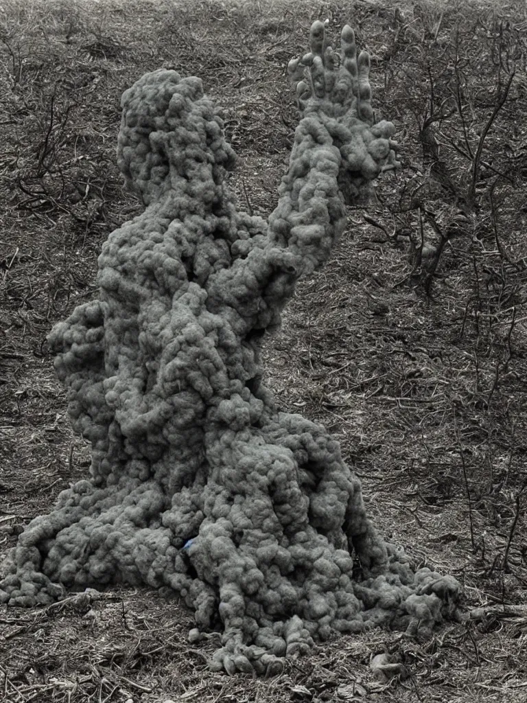 Prompt: award - winning photo of nuclear aftermath, detoriating statue, experimental, color photo, eerie, by geert goiris,