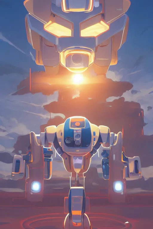 Image similar to metabots medabots medarotto medarot robot minimalist comics, behance hd by jesper ejsing, by rhads, makoto shinkai and lois van baarle, ilya kuvshinov, rossdraws global illumination ray tracing hdr radiating a glowing aura