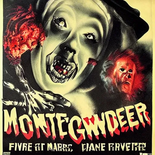 Image similar to vintage horror monster movie poster