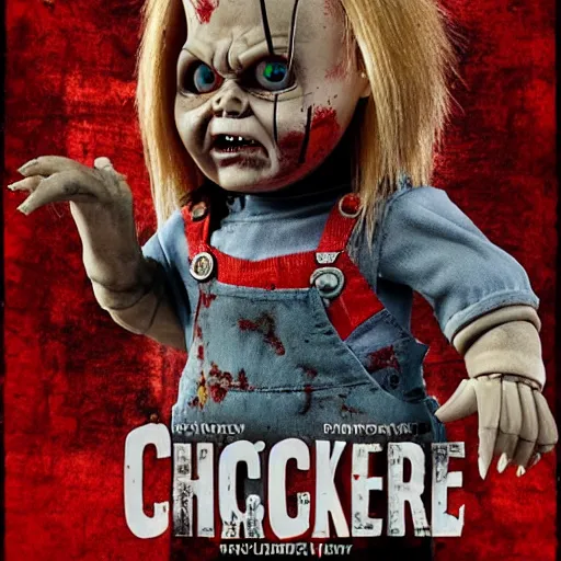 Image similar to Chucky the killer doll VS Zombies movie poster