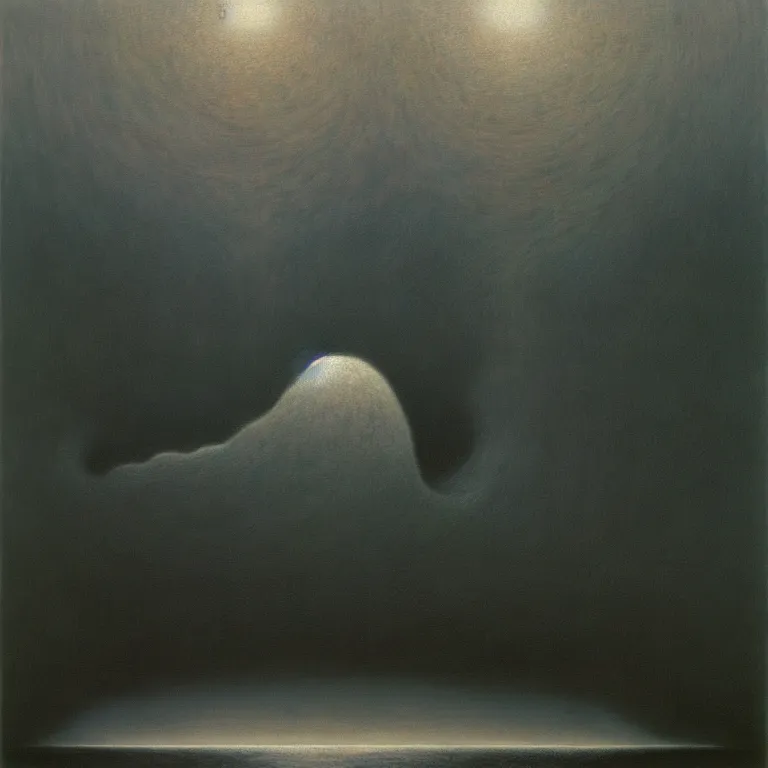 Prompt: nothingness, by zdzisław beksinski, surreal, oil on canvas, hyper detailed, vivid