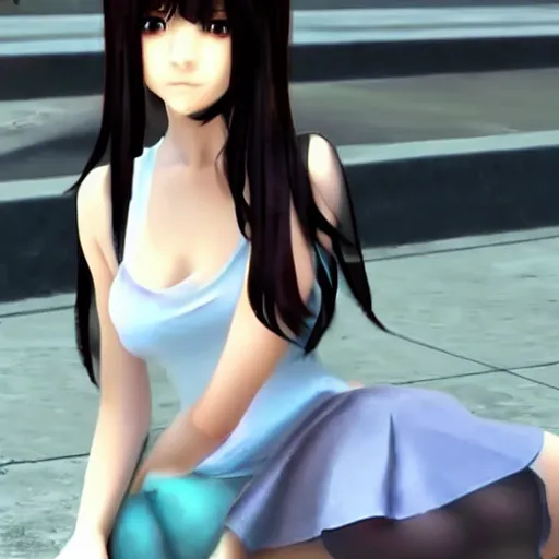 Prompt: 2 4 0 p footage, 2 0 0 6 youtube video, low quality photo, anime girl in real life, 3 d anime girl