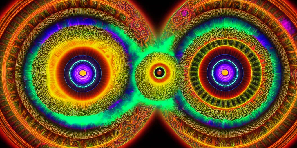 Image similar to dmt dream, eye of horace, sacred geometry, psychedelic architecture, soul frequency, 8 k resolution, highly detailed,