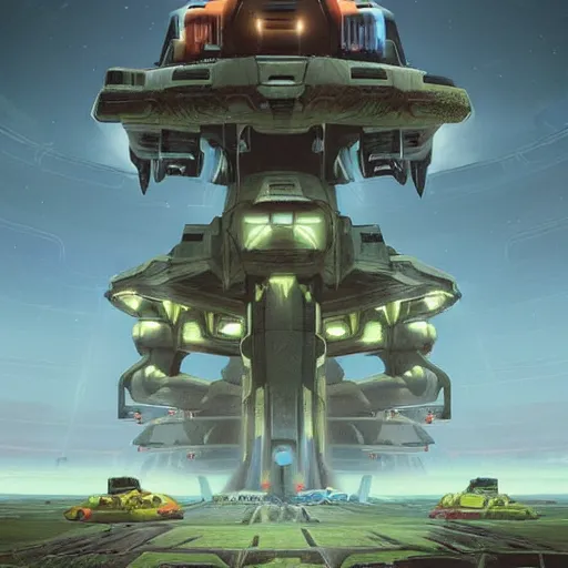 Prompt: halo 2, style of simon stalenhag