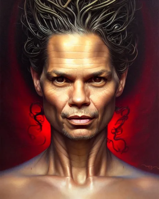 Image similar to detailed portrait of timothy olyphant olive! with pimento! by tomasz alen kopera and peter mohrbacher and johanna martine! and margaret keane! elegant alluring luminescent