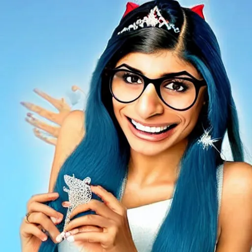 Prompt: mia khalifa as a disney princess, marco bucci, full body,