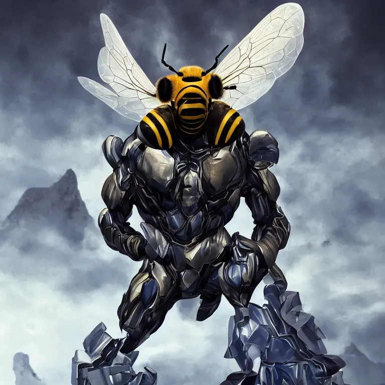 Prompt: gigachad sigma male alpha male bee, 4K, UHD, High quality, trending on ArtStation HQ, Digital art