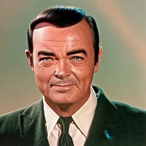 Image similar to photo of a person who looks like a mixture between deforrest kelley and james doohan