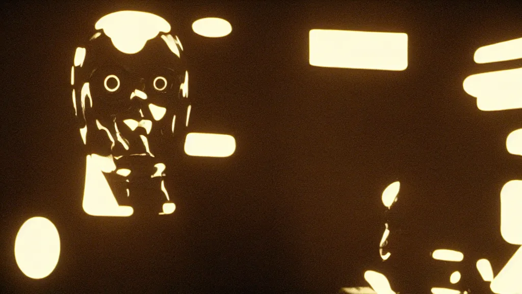 Image similar to The man with robot head, movie still, cinematic composition, cinematic light, by David Lynch