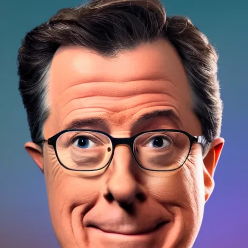 Image similar to stephen colbert face inside a clear beer bottle, 8 k, ultra realistic details