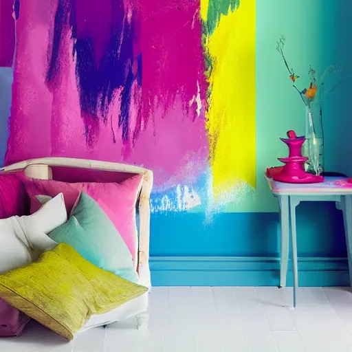 Image similar to colourful paint splashes, dulux,