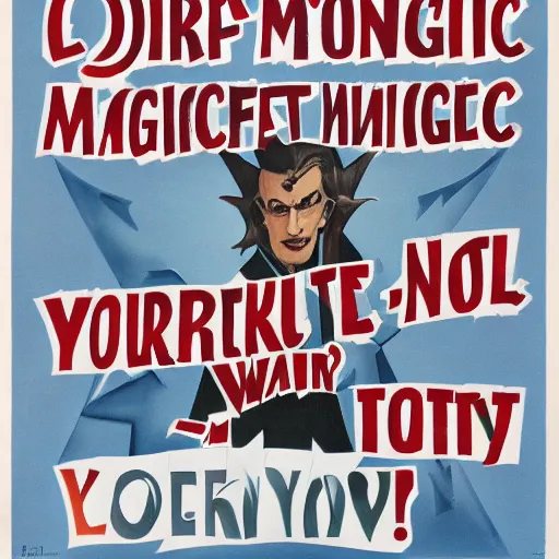 Image similar to corporate anti - magic propaganda poster