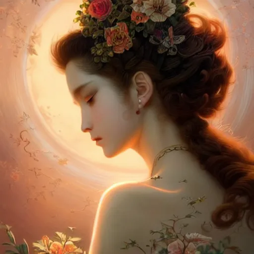 Image similar to aerith gainsborough, intricate, elegant, highly detailed, smooth, sharp focus, award - winning, masterpiece, in the style of tom bagshaw, cedric peyravernay, peter mohrbacher, victo ngai, pinterest, 4 k hd illustrative wallpaper, chinese style