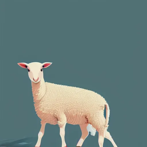 Image similar to lamb wearing a sweater, smooth face median photoshop filter cutout vector behance hd by jesper ejsing, by rhads, makoto shinkai and lois van baarle, ilya kuvshinov, rossdraws, illustration, art by ilya kuvshinov and gustav klimt,