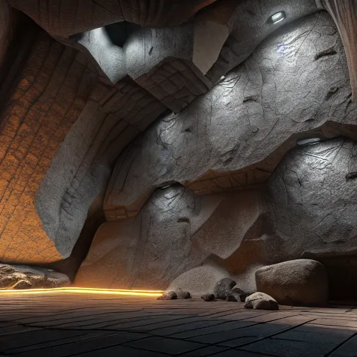 Prompt: : caverns with luxury architectural plans hyper - realistic, detailed, render by c 4 d octane, unreal engine, 8 k 3 d render ray traceing