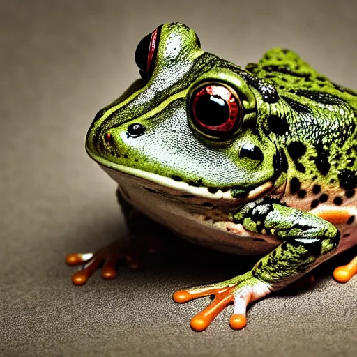 Prompt: a stuffed frog, realistic, photo studio, HDR, 8k, trending on Twitter