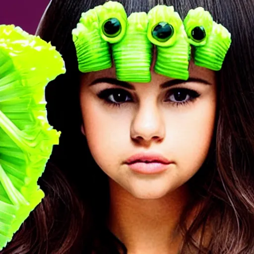 Image similar to selena gomez as celery monster