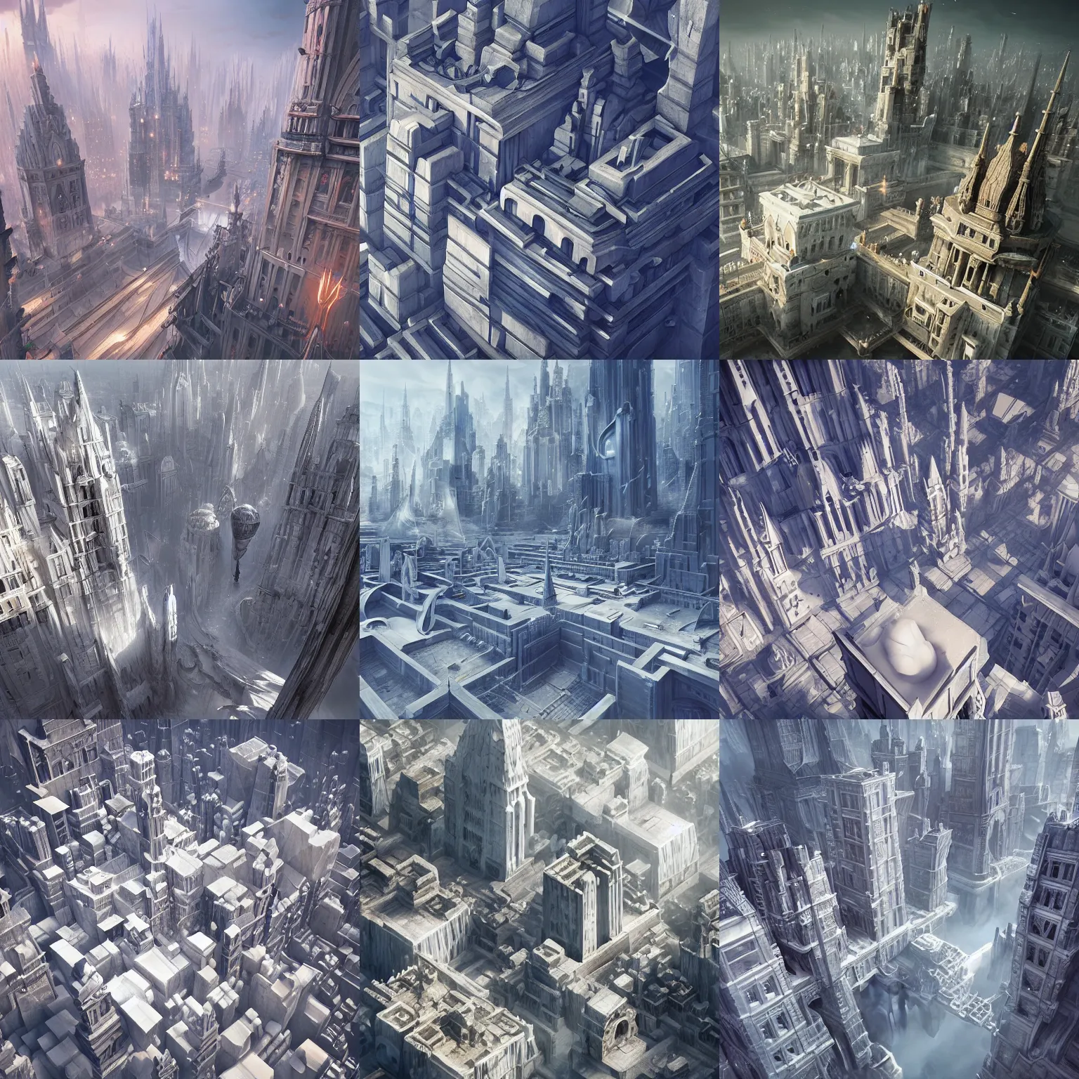 Prompt: city, fantasy, town, metropolis, white marble, white stone, fantasy art, sharp, very very very very beautiful, unreal engine, hyper detailed, by wlop