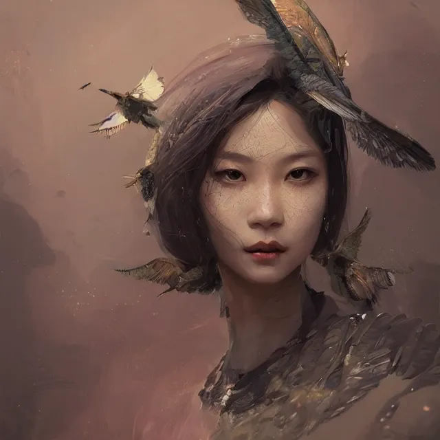 Image similar to very beauty girl asian, wings, hyper detailed, insane details, intricate, elite, elegant, luxury, by ismail inceoglu dragan bibin hans thoma greg rutkowski alexandros pyromallis rene maritte illustrated, perfect face, fine details, realistic shaded, fine - face, pretty face