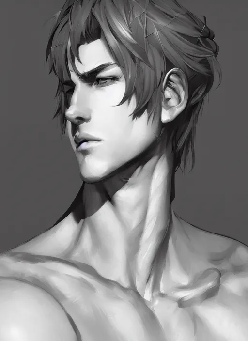 Prompt: detailed beautiful male character art, concept art, depth of field, on amino, by sakimichan patreon, wlop, weibo, lofter. com high quality art on artstation.