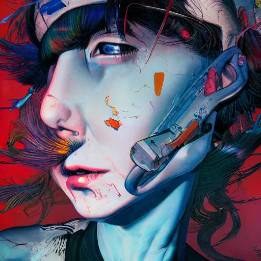 Image similar to prompt : dream punk portrait soft light painted by james jean and katsuhiro otomo and erik jones, inspired by akira anime, smooth face feature, intricate oil painting, high detail illustration, sharp high detail, manga and anime 1 9 9 9