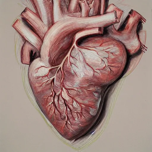 Prompt: human heart with flowers, by jenny saville