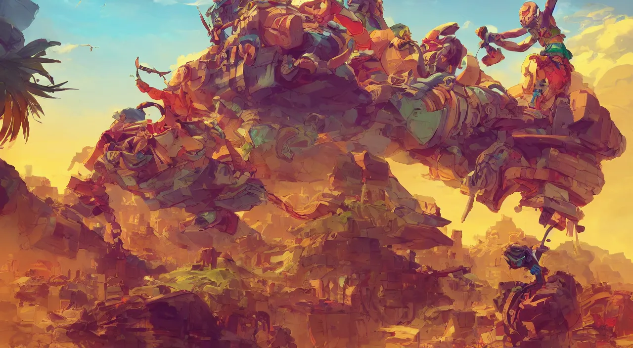 Image similar to arabian marketplace vivid tissu color fabric greeble block jungle dirt ground wood wall fortress volume lighting shine video game icon, 2 d game art gta cover, official fanart behance hd artstation by jesper ejsing, by rhads, makoto shinkai and lois van baarle, ilya kuvshinov, rossdraws