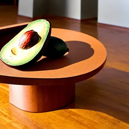 Prompt: a table in the form of avacado