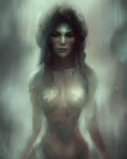 Image similar to a beautiful portrait matte painting of a mysterious woman, by bastien lecouffe deharme, trending on artstation, 4k wallpaper, concept art.