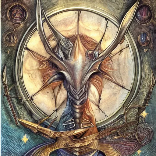 Image similar to detailed and sharp sagittarius artistic zodiac artwork, mystic style, detailed, 8 k, detailed, symmetrical, by brian froud