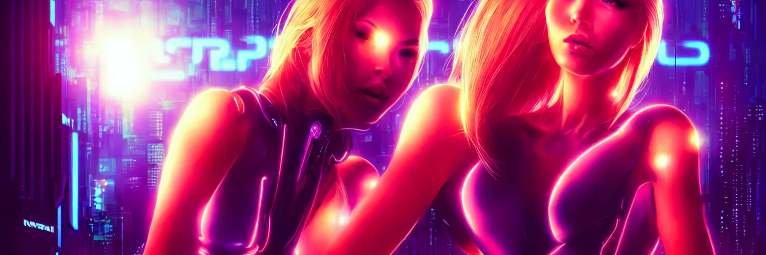 Prompt: backlit portrait of one female humanoid in a cyberpunk cityscape, half body cropping, elegant glamor pose, accurate anatomy, cyber led neon lighting, bokeh, rule of thirds, hyper photorealistic, crispy quality, digital photography, art by pascal blanche, art by artgerm, art by greg rutkowski,