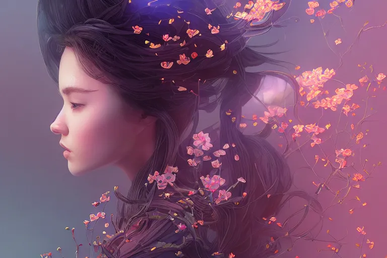 Image similar to portrait isometric drawing,..., blossom, intricate, epic lighting, cinematic composition, hyper realistic, 8 k resolution, unreal engine 5, by artgerm, tooth wu, dan mumford, beeple, wlop, rossdraws, james jean, andrei riabovitchev, marc simonetti, yoshitaka amano, artstation