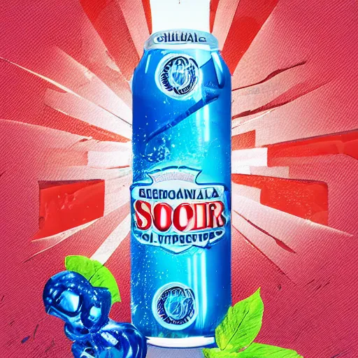 Image similar to chlorine flavored soda, advertisement, hyperrealistic