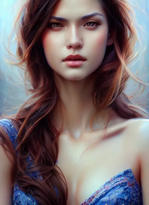 Image similar to photo of a gorgeous young woman in the style of stefan kostic, realistic, sharp focus, 8k high definition, insanely detailed, intricate, elegant, art by stanley lau and artgerm