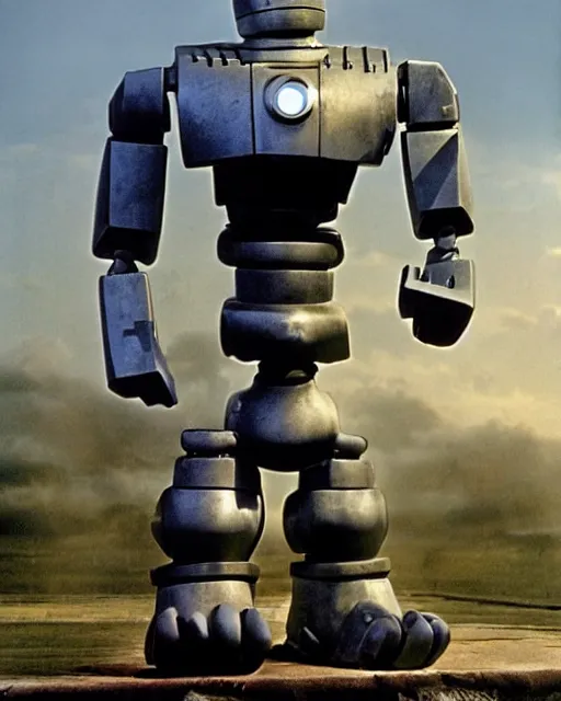 Image similar to Iron Giant made of porcelain, Warner Bros. 1999. HD photograph