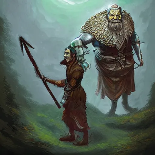 Prompt: a dnd hill giant, art by TYLER JACOBSON.