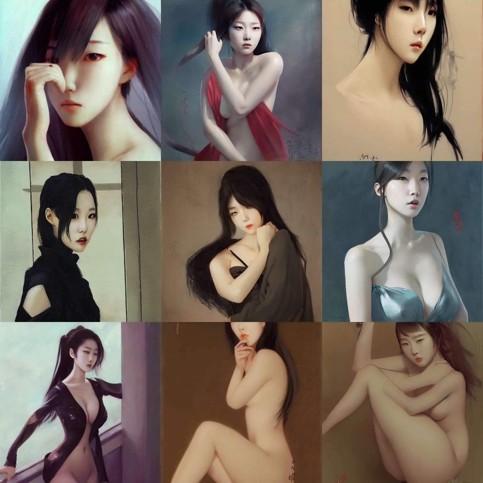 Prompt: lee jin - eun by bayard wu, rule of thirds, seductive look, beautiful