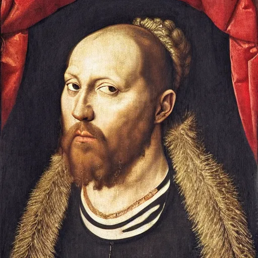 Image similar to renaissance portrait of hasan piker