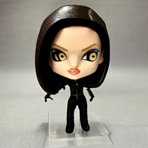 Prompt: angelina jolie from hackers bobble head toy