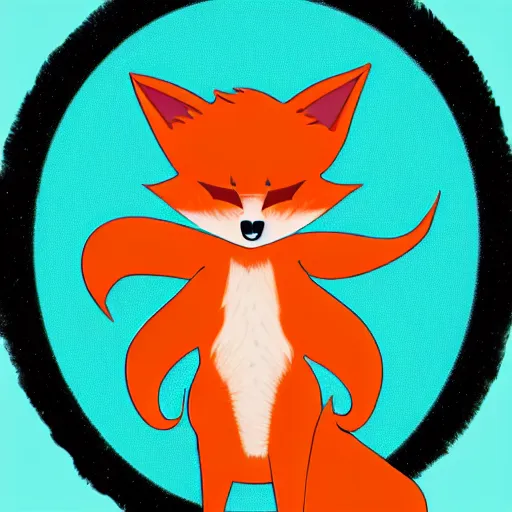 Prompt: fursona of an orange fox with poofy hair, digital art, furaffinity, tumblr, twitter